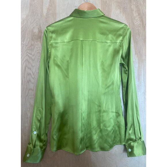 2 X 1990s Dolce & Gabbana Long Sleeve Button Down Silk Blouse Pink Green IT40 - Picture 7 of 15